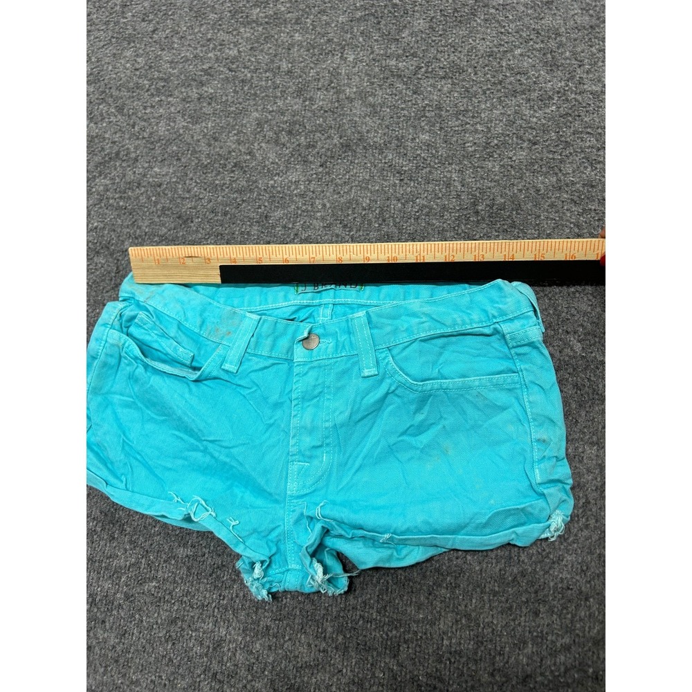 J Brand Shorts Womens Size 27 Turquoise Blue Cut Off Low Rise Denim Summer USA - Picture 4 of 7